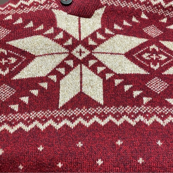 American Eagle Nordic Snowflake Holiday Christmas Red/ Burgundy Sweater Size: L - Picture 5 of 10